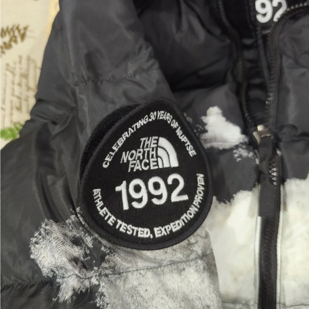 The North Face Black & White Cloud Puffer Jacket